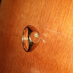 Madewell gold signet with star ring, size 6